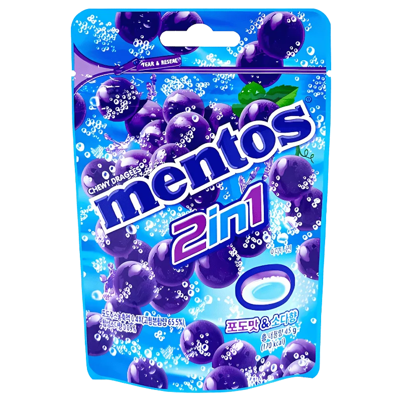 Bonbon Mentos 2 en 1 duo Raisin du Japon